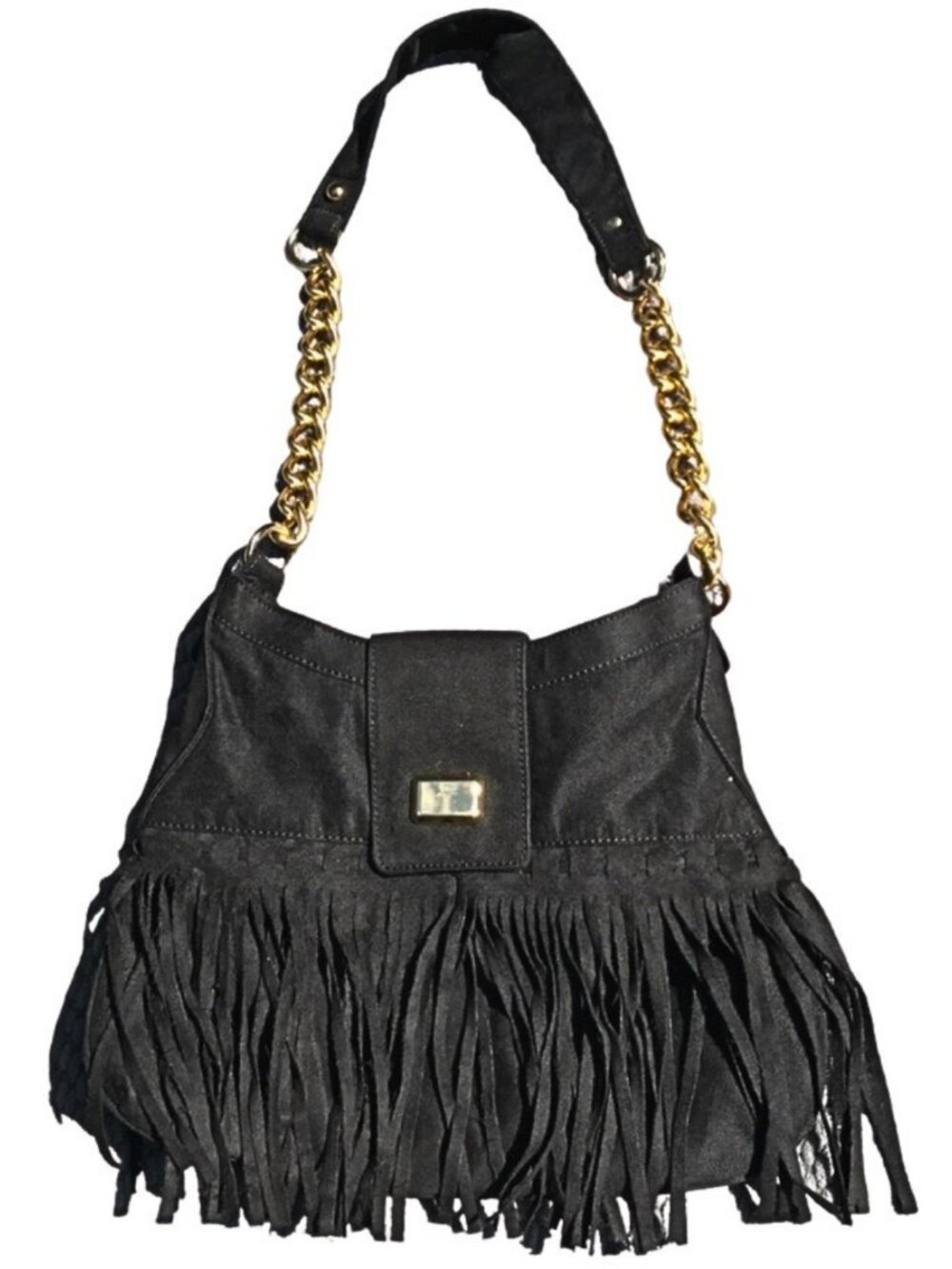 Big Buddha Black Fringe Bag